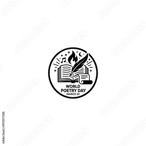 World Poetry Day Logo Design.