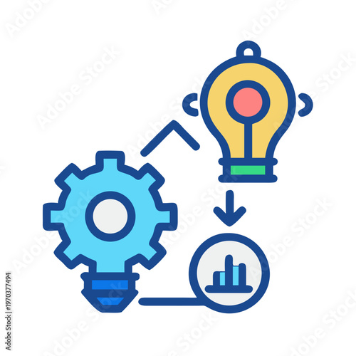 Idea generation flow from conception to implementation and statistical success illustrated