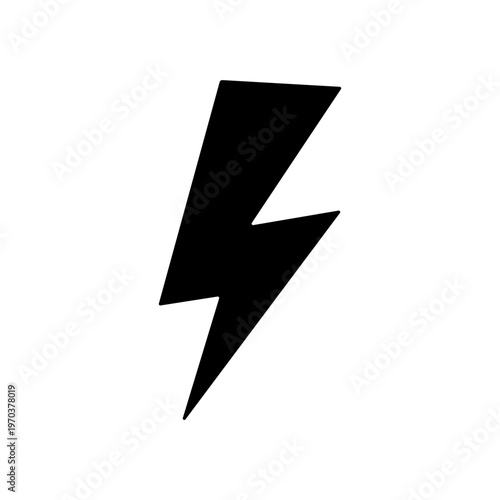 Lightning icon. Black silhouette. Front and side view. Vector simple flat graphic illustration. Isolated object on a white background.