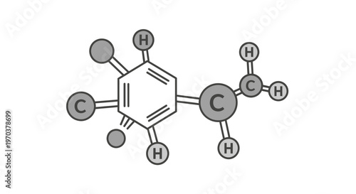 Toluene chemical compound molecular structure.