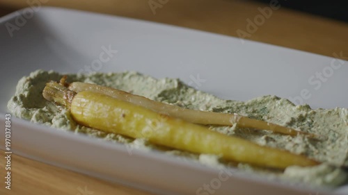 Wallpaper Mural Vibrant roasted rainbow carrots plated and served. Torontodigital.ca