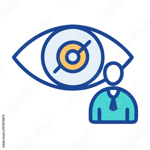 Data privacy surveillance with eye spying and person watching from a distance
