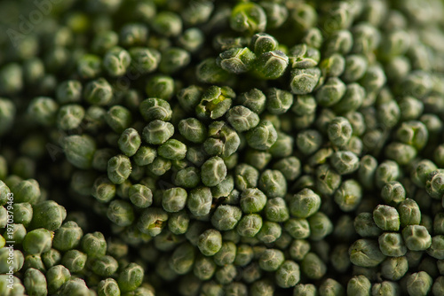 Broccoli florets close up macro texture background