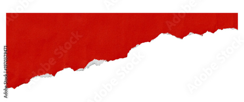 Fotografie Torn or ripped red paper isolated on transparent png background,realistic torn r