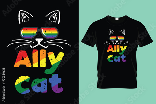 Ally Cat Pride Month Straight Ally Gay LGBTQ LGBT Women