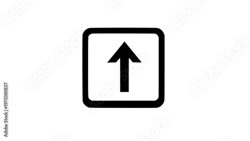 arrow up in a square black white icon