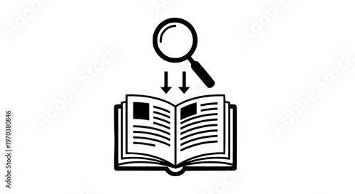 Interpreting exam instructions black white icon