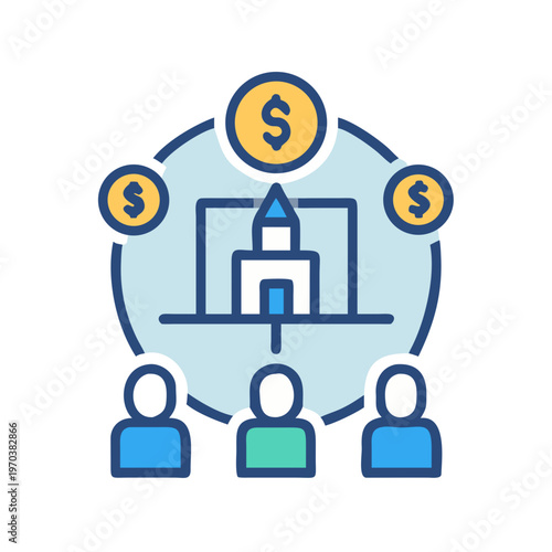 Decentralized Finance Icon: Financial Independence and Community Investment in Modern Banking