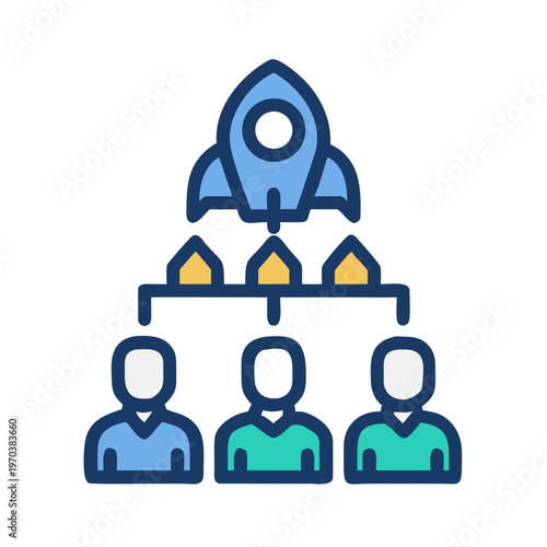 Launching Success: Teamwork ignites innovation and propels a project towards new heights with collaboration