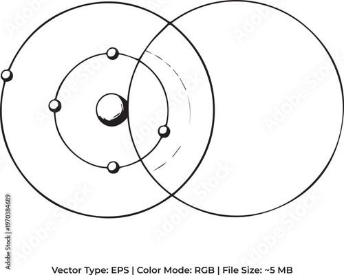Quantum Computing Doodle - Minimalist Qubit State Illustration