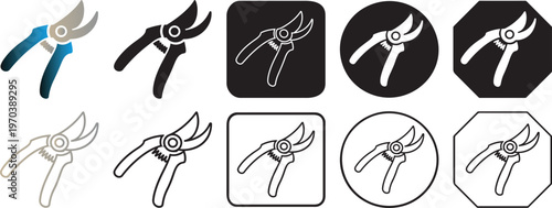 Modern garden pruners solid icon.