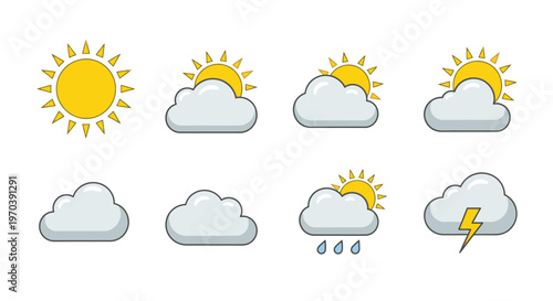 Weather icons for forecasting and climate.