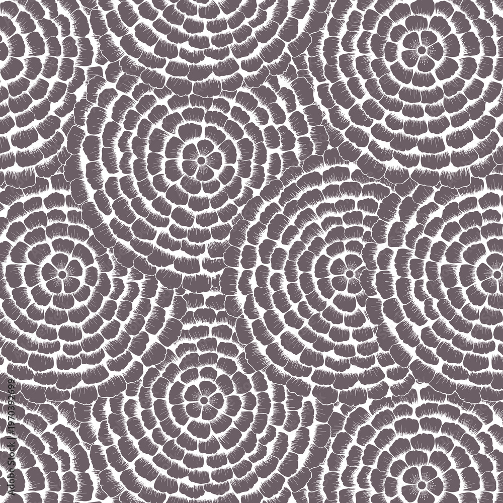 Obraz premium Illustration de fleurs rondes accumulées