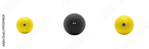 Billede på lærred set and collection professional squash balls yellow dot and blue dot sports equi