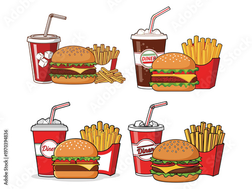 Classic American diner vector illustration