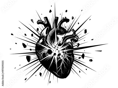 Heart exploded vector Illustration