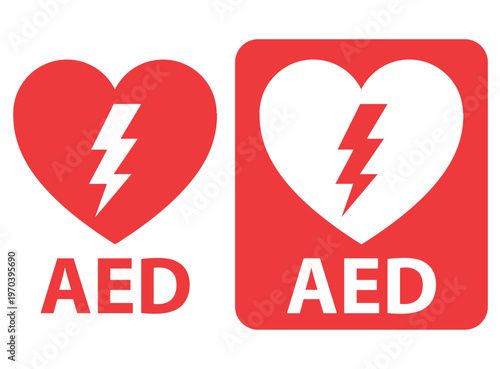 Automated External Defibrillator AED Icon Banner