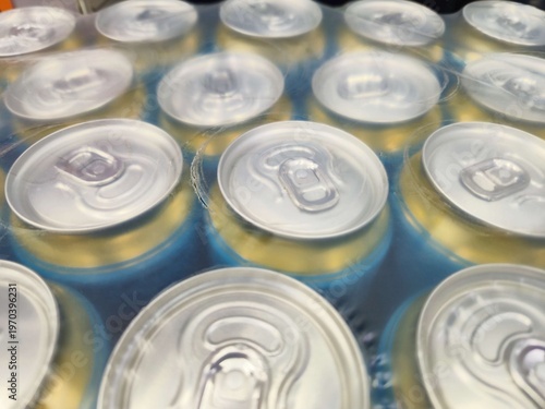 Aluminum Beverage Cans in Plastic Wrap