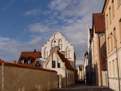 View over the roofs of the northern part of Visby, the famous old town on the island Gotland.