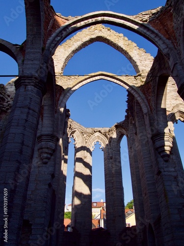 Ruins of an medieval church in Visby, on the island of Gotland,