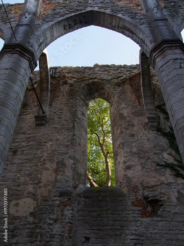 Ruins of an medieval church in Visby, on the island of Gotland,