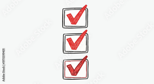 Hand Drawn To Do List Checklist with Red Check Marks Vector Illustration