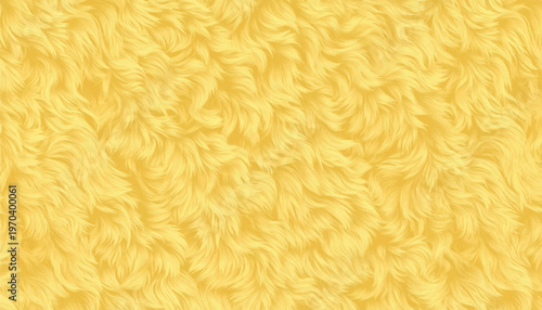 Soft yellow sheepskin fur texture with fluffy flowing strands and rich depth. Warm and vibrant background for fashion, textiles, packaging, and creative designs. Cozy, playful, and modern aesthetic.