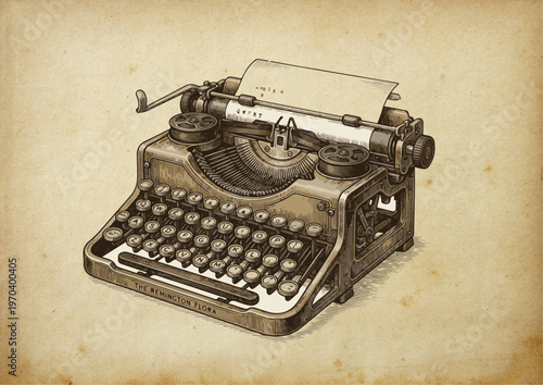 VINTAGE TYPEWRITER ILLUSTRATION
