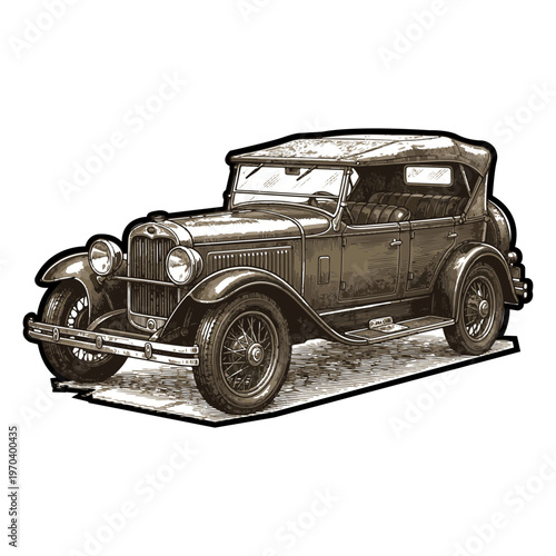 vintage car jeep illstration icon editable