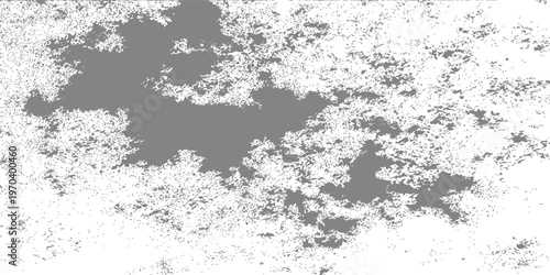 White grunge distress texture on grey background, abstract dusty grain paint splatter effect for vintage overlay