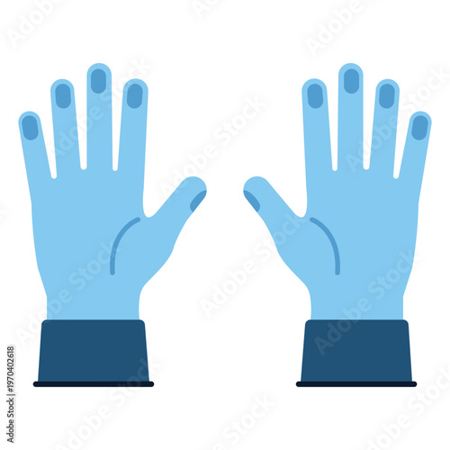 Protective Handwear: a pair of vibrant blue protective gloves, essential for safety and hygiene.