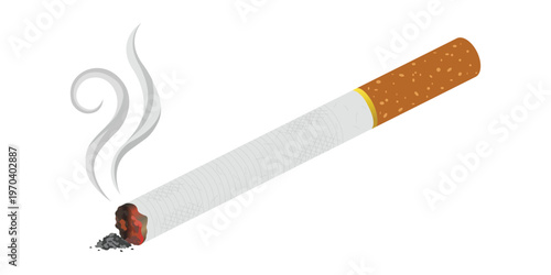 Cigarette Smoking: A visual representation of a lit cigarette with wisps of smoke rising, symbolizing the act of smoking.