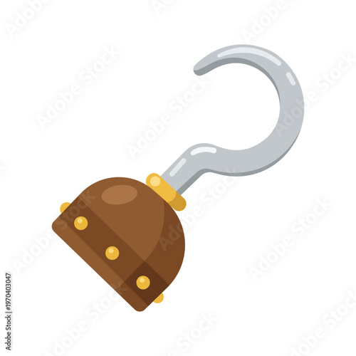 Pirate's Hook: A detailed illustration of a classic pirate hook, representing adventure, daring, and the timeless allure of the high seas.