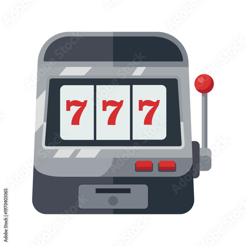 Lucky 777 Slot Machine: A digital illustration of a classic slot machine displaying the winning combination of 777, symbolizing luck and fortune, and the thrill of the casino world.