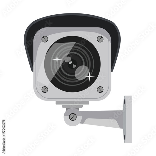 Surveillance Watch: An illustration of a modern surveillance camera, mounted securely, with a vigilant lens, ready to observe and protect.