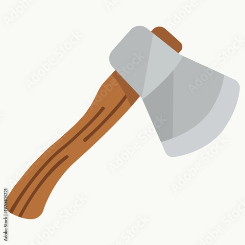 Axe Icon: A meticulously crafted vector illustration of an axe, showcasing its sharp blade and wooden handle, a symbol of utility and craftsmanship.