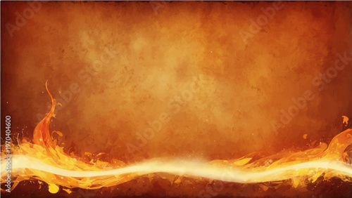 A dynamic illustration of fire elements. Burning flames dance elegantly against a textural background. It can be used for design elements.