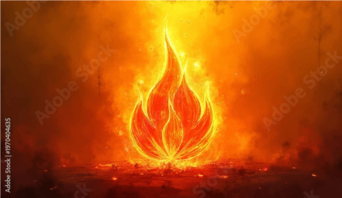 A fiery, radiant flame that burns with passion and intensity, captivating the imagination.