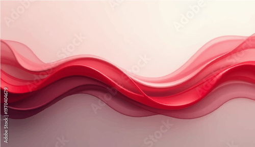 Konstfotografi An elegant flowing red wave design adds dynamic energy, abstract curves undulate across the canvas