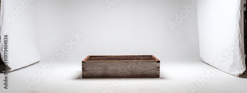 Wide Shot White Background Seed Packets Negative Space