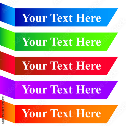 Vector Illustration of Sleek Decorative Slanted Graphic Banners in Various Colors Perfect for Organizing Online Content and Enhancing Contemporary Brand Identity Projects.