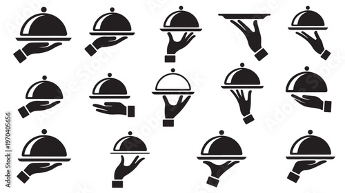 Food Service Vector Icons, Restaurant Catering and Culinary Symbol Set