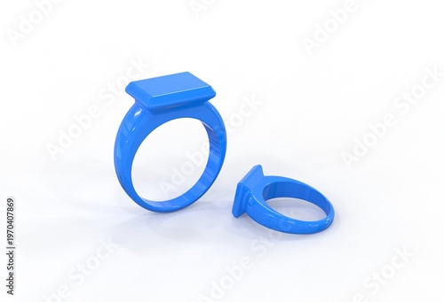 3D illustration of Signet ring on white background