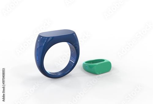 3D illustration of Signet ring on white background