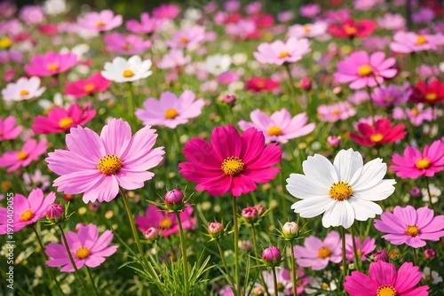 Cosmos flower blossom in garden 