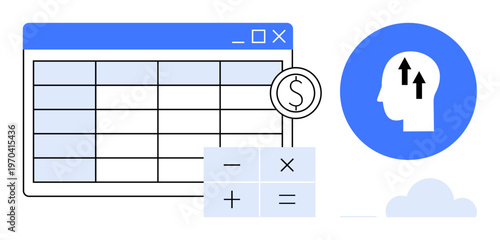 Financial management concept. Financial management enhanced with spreadsheets for budgeting, calculations, and decision-making. Financial tools simplify analysis and planning. For accounting, money