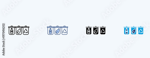 Waste Segregation Multiple Icon Illustration Vector