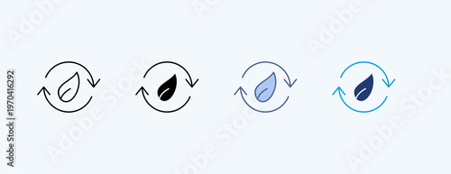 Sustainable Waste Multiple Icon Illustration Vector