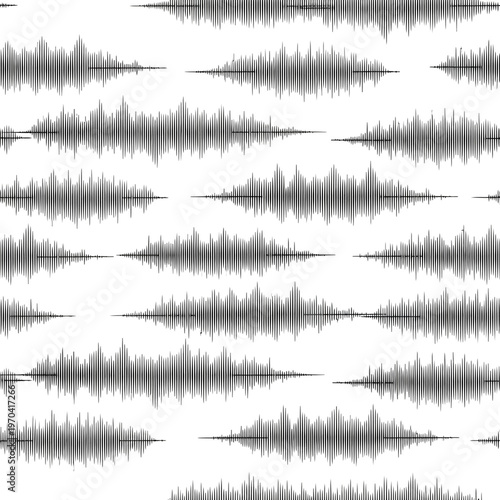 Abstract Sound Waveform Pattern Seamless Repetition.