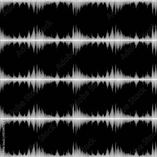 Abstract Sound Waveform Pattern Black White.